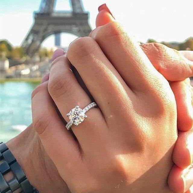 Trendy Claws Design Kristall Zirkon Verlobungsringe Für Frauen Weibliche Hochzeit Schmuck Zubehör Geschenk Mode Frauen Ringe 7 silber