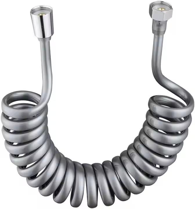 1,5M/2M/3M/5M Feder Flexibler Einziehbarer Schlauch für Duschkopf Toilette Bidet Wasserrohr Sanitär Spirale Flexibler Duschschlauch 300cm grau