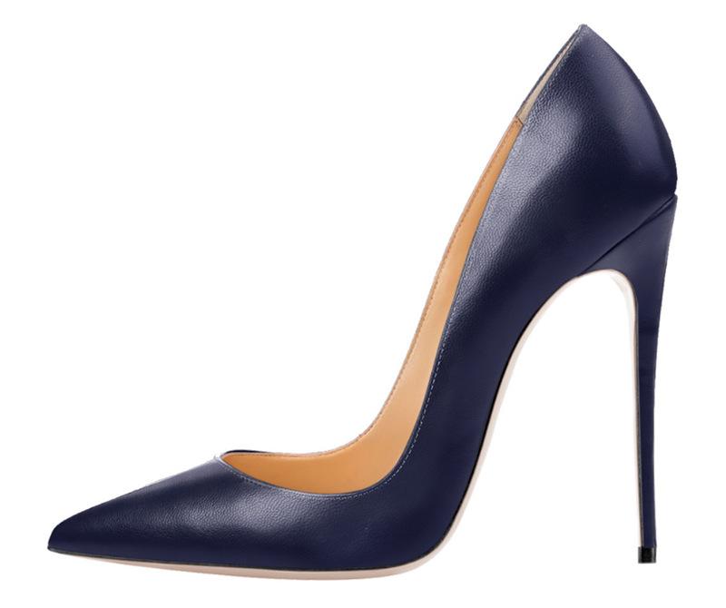 Markenschuhe Frau High Heels Frauen Schuhe Pumps Stilettos Schuhe für Frauen Schwarze High Heels PU-Leder Hochzeitsschuhe fgb7 40 blau