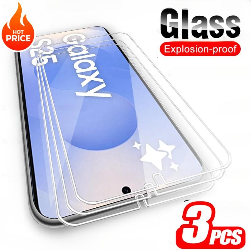 3Pcs Gehärtetem Schutz Glas Für Samsung Galaxy S25 S25 + Plus S 25 Ultra S25Ultra SamsungS25 Cristal Screen Protector Film S9 Plus(S8 Plus) reinfarbig