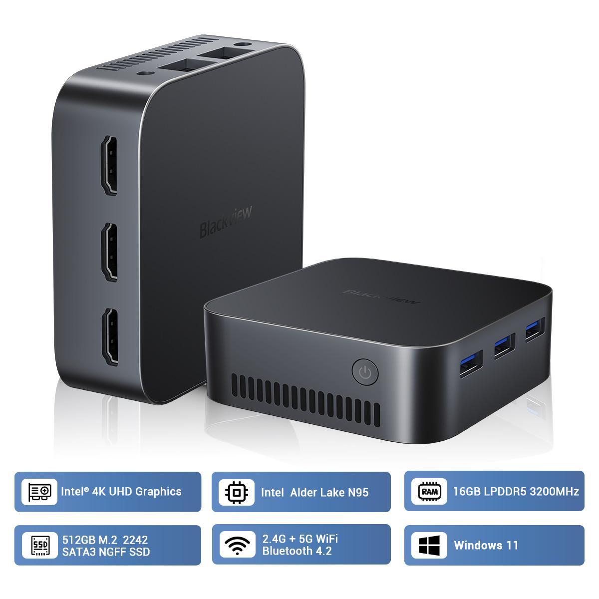 Mini-PC Blackview MP80 16GB+512GB Windows11 Pro schwarz