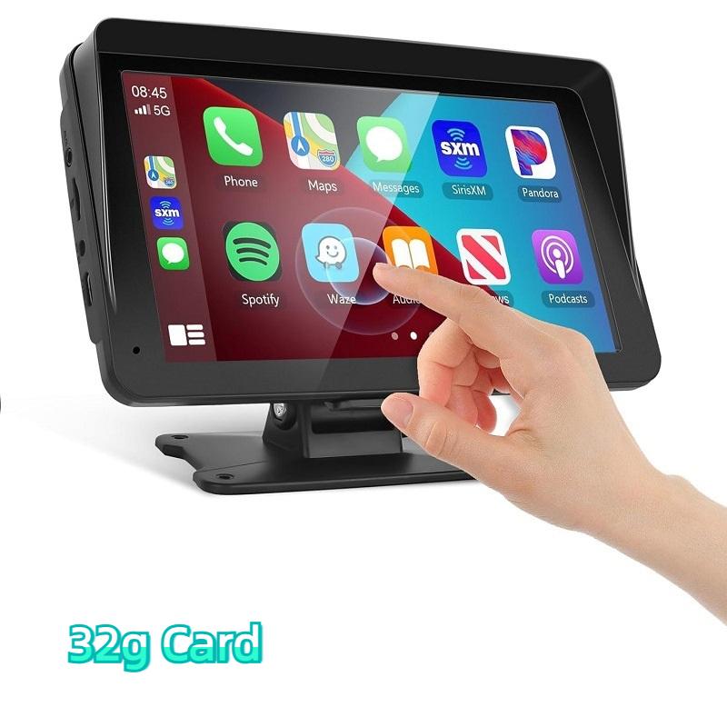 Neu 7-zoll Carplay Tragbare Drahtlose Auto Smart Screen MP5 Navigation Rückfahr Carplay +32g Card schwarz
