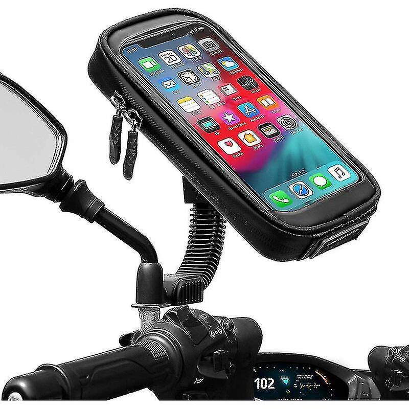 Wasserdichter Motorrad-Handyhalter 360° Drehung Motorrad Roller Smartphone-Halter Mit Regenschutz Handyhalter Für Motorrad Rückspiegel Bis Zu