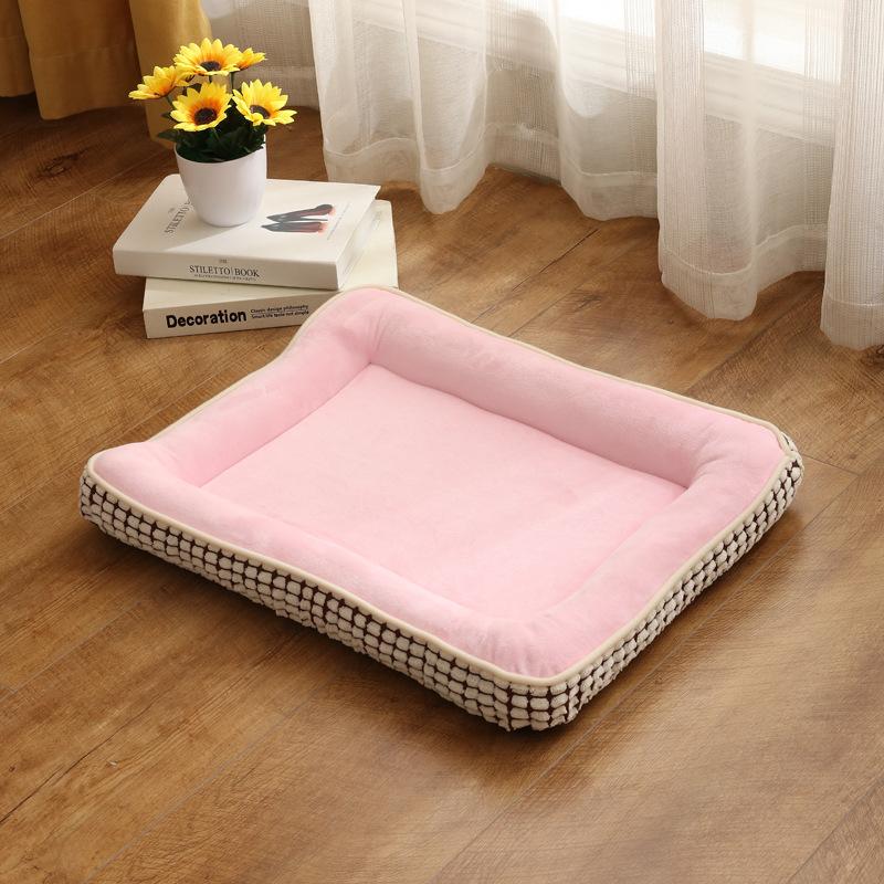 Haustiermatte Katzenbett Verdickter Kristall-Samt Hundematte Maiskorn Hundehütte Haustiermatte Y822YY-55*75 gray