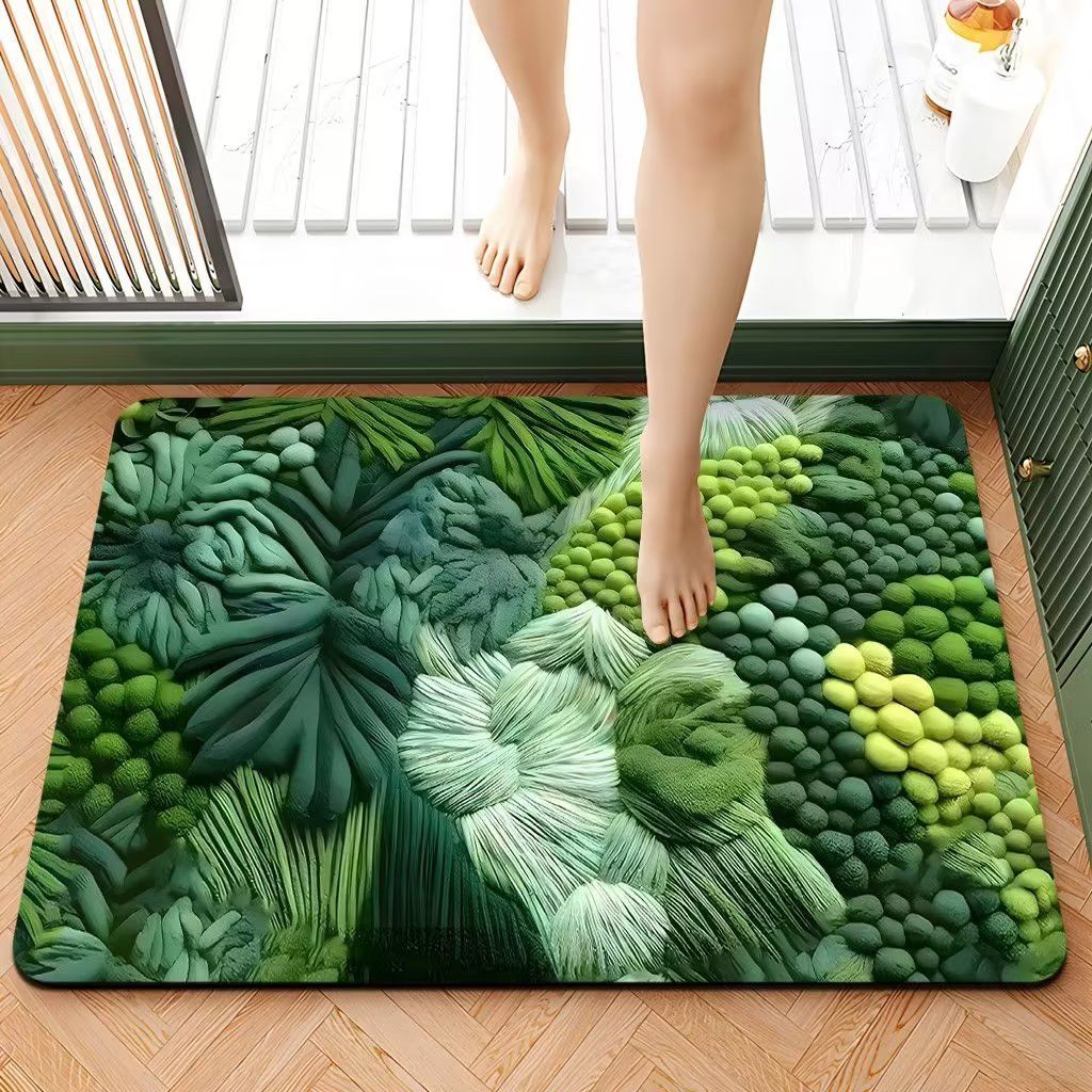 Schnelltrocknende Badezimmer-Fußmatten aus Kieselalgenschlamm für den Haushalt, saugfähige Toilettenmatten, Toilettentürmatten, rutschfeste Matten 60x90cm hellbraun