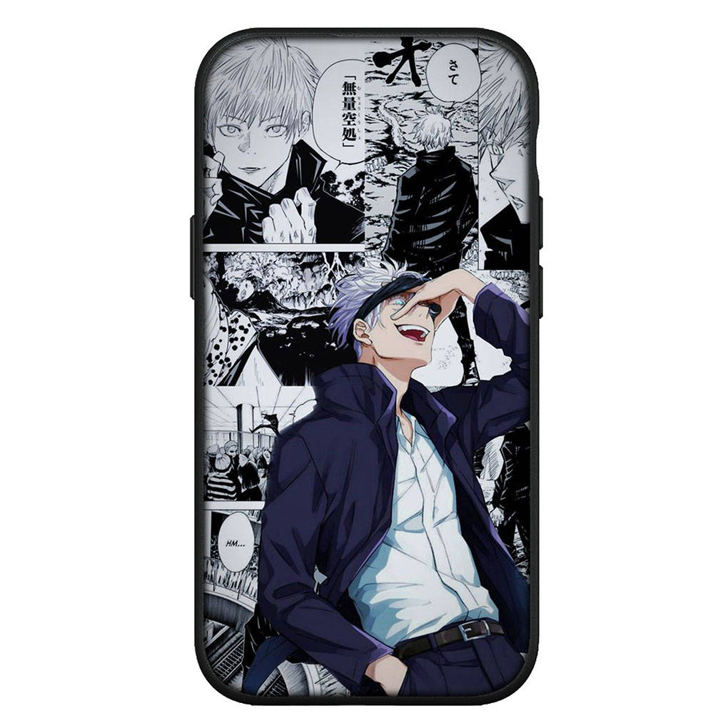 für iPhone 16 15 Xiaomi Redmi Note 13 12 11 Pro Max X 9 14 XR Samsung Galaxy A16 S24 S23 Plus Huawei OPPO Jujutsu Gojo Satoru Kaisen Comics Handyhülle for iPhone 11 Pro Max