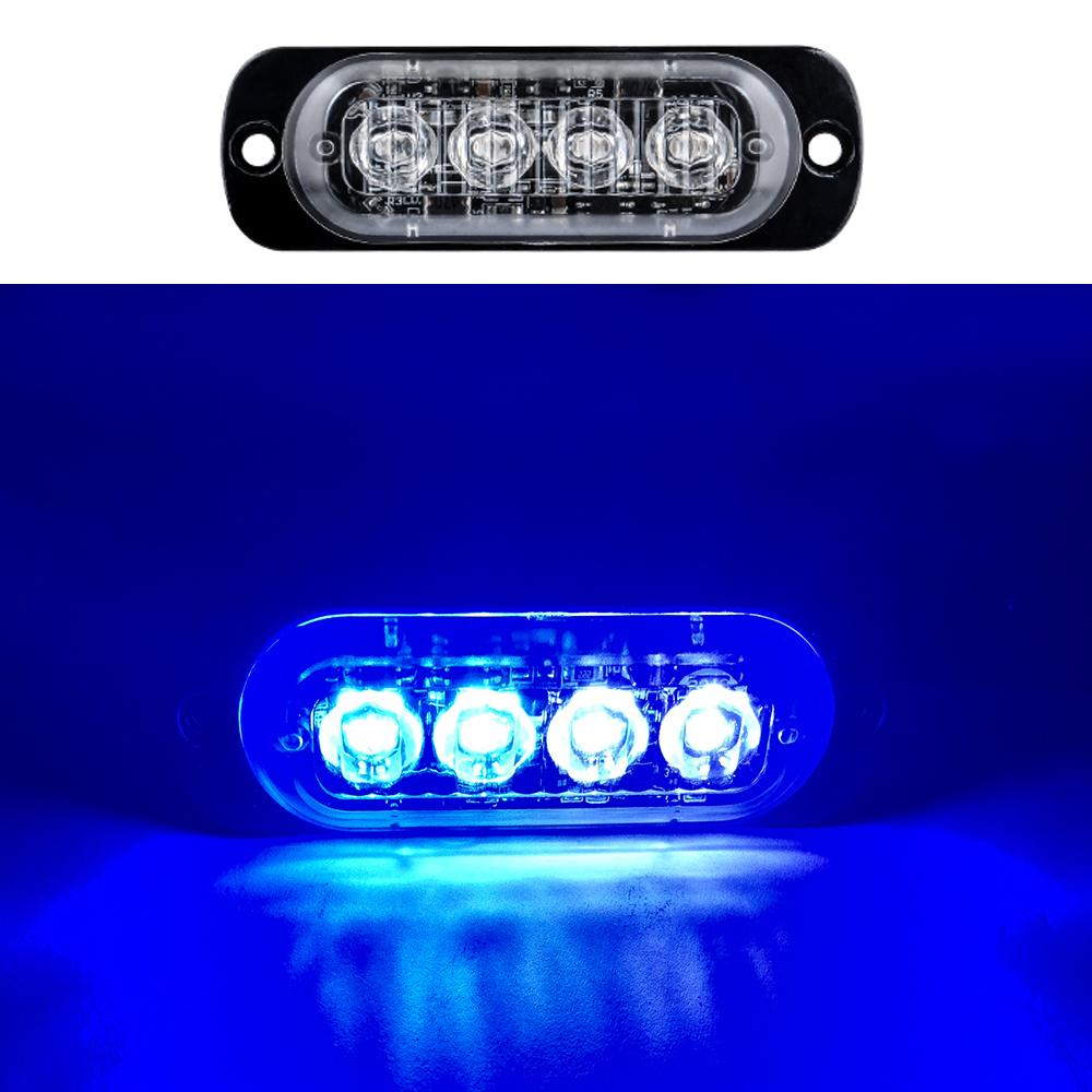 4 LED Auto Strobe Warnlicht Blinkende Panne Notfall Licht Auto Lkw Anhänger Leuchtfeuer Lampe LED Seite Licht blau
