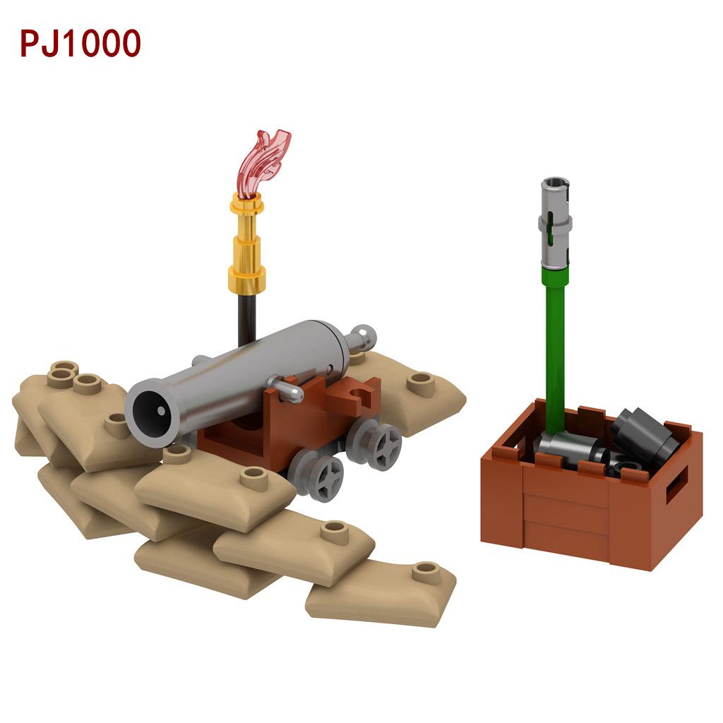 MOC Mittelalterliche Militär Napoleonische Kanone Bausteine Burg Ritter Soldaten Figuren Wagen Graben Waffen Ziegel Spielzeug Jungen