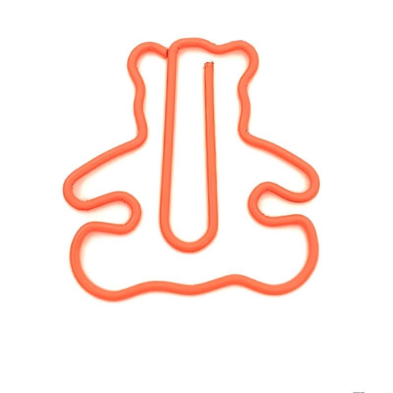 20 Stück Bären-Büroklammern, Mini-Bärenform Lesezeichen, Papierklammern zum Organisieren, Lustige Tierform-Büroklammern, Planer-Clips für Büro-Schulbedarf orange
