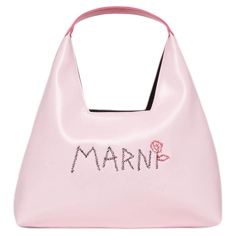 Marni Diamant-Logo Henkeltasche Kunstleder Tragetasche Kinder-Tragetasche Rosa M01478M00TK0M347 Basic Set (Bag)