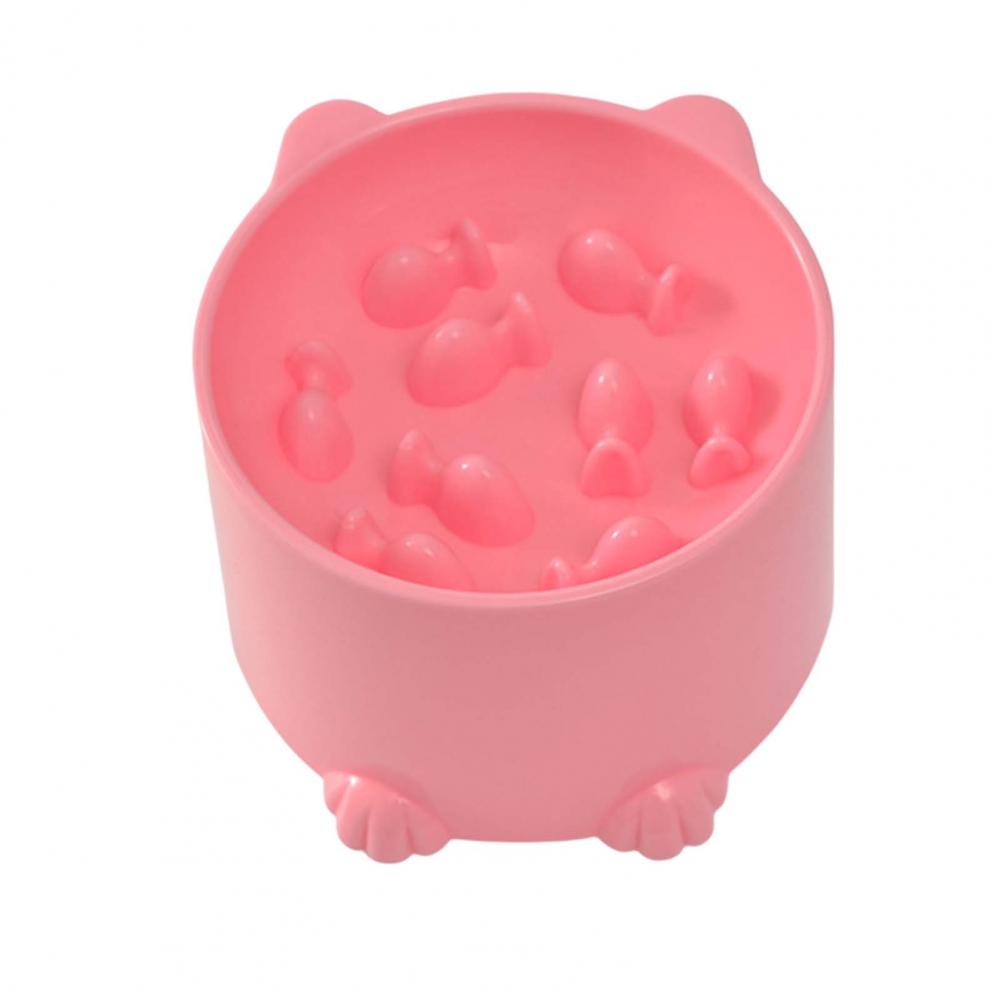 Futterspender für Haustiere, Wassernapf, täglicher Vorrat, Katzenfutternapf in Cartoon-Form, großes Fassungsvermögen, Anti-Erstickungsschutz, Nackenschutz, Futternapf für Haustiere rosa
