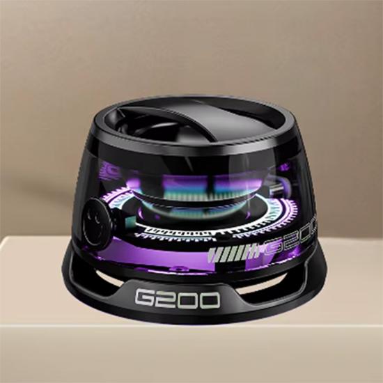 G200 Bluetooth 5.3 Lautsprecher Mini-Lautsprecher Tragbarer magnetischer Lautsprecher Multifunktionaler RGB-Lautsprecher RGB-Beleuchtung 7H Spielzeit schwarz