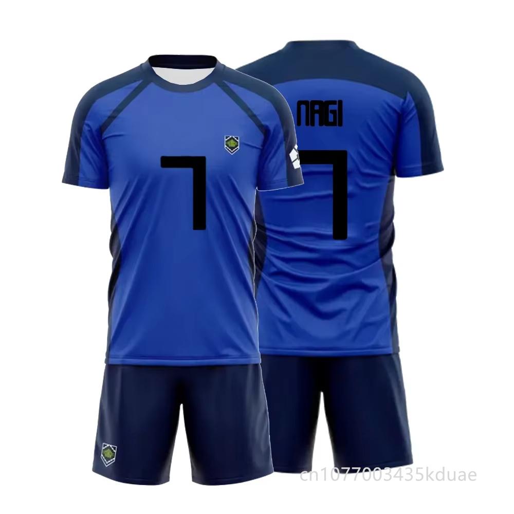 Anime Blue Lock Isagi Yoichi Fußballtrikot T-Shirt Shorts 2-teilige Sets Cosplay Hyoma Chigiri Herren Anzüge Kinder Sportbekleidung 4XL