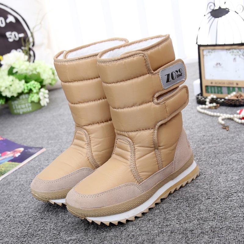 Mode Heiße Schnelle Lieferung Frauen Stiefel Mode Warme Schuhe Frau Wasserdichte Winter Stiefel Frauen Bunte Plus Samt Schnee Boot Damen schuhe 4 khaki