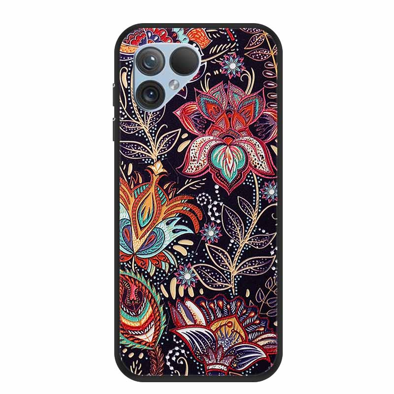Für Fairphone 5 Hülle 3D Relief Blume Prägung Schwarzes Silikon Weiche Abdeckung Hülle Für Fairphone 5 Hülle Fairphone5 Niedliche Katze 3D Relief Fairphone 5