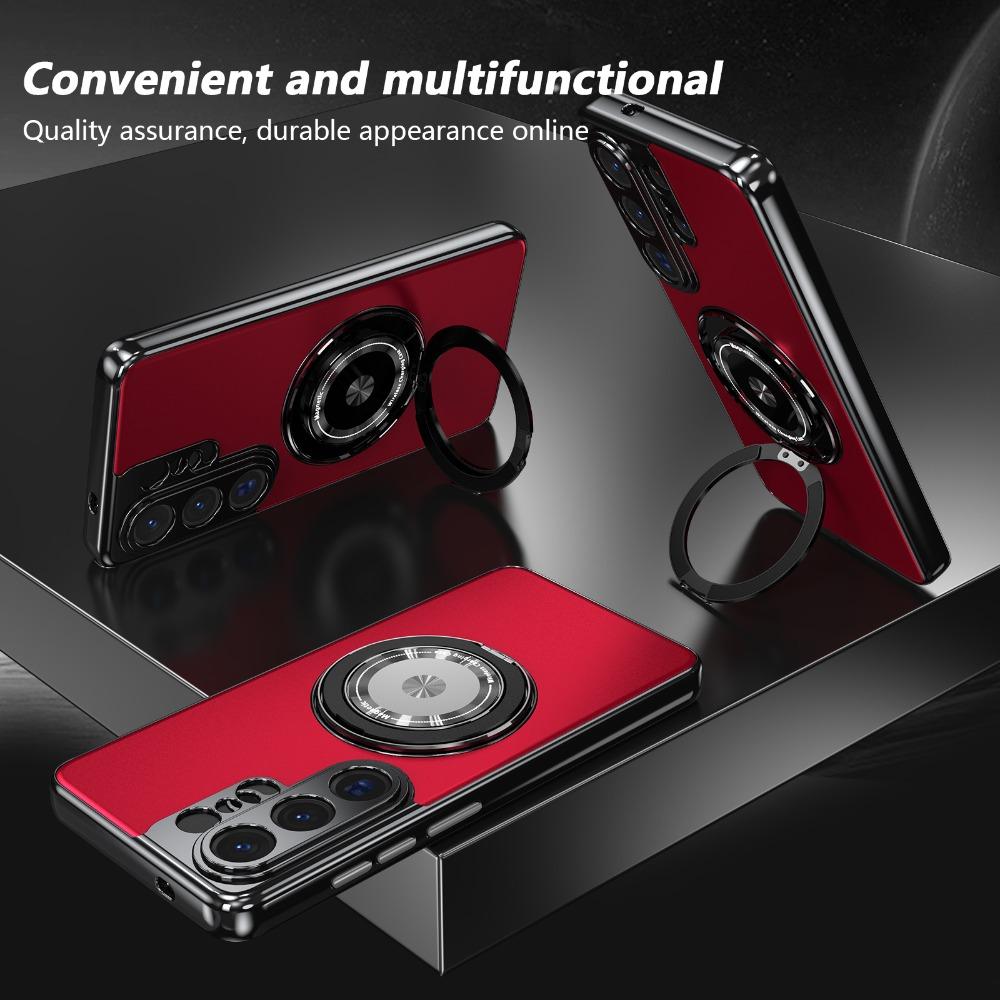 High-End Business 360° Drehbarer Halter Magnetische Handyhülle Für Samsung Galaxy S26 Ultra S26 Plus Objektiv Anti-Fall Schutzhülle Galaxy S26 Plus rot