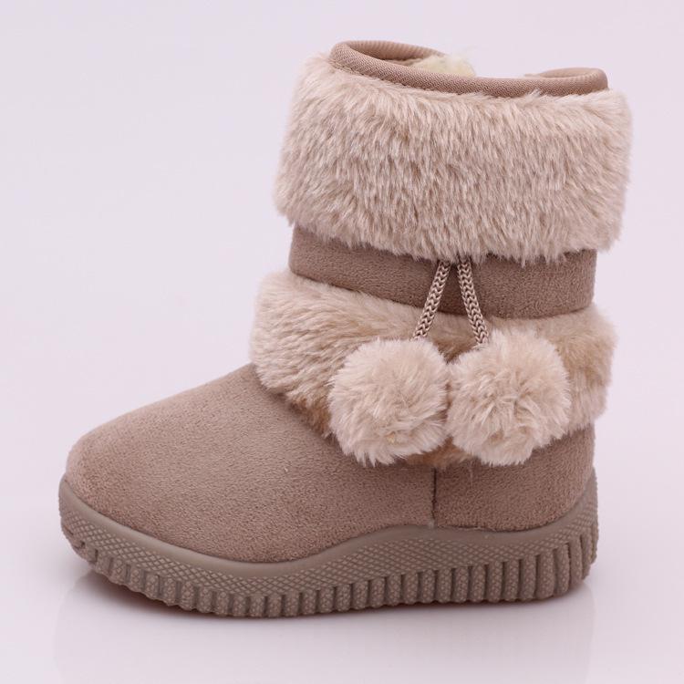 Mädchen Schnee Stiefel Mode Bequeme Dicke Warme Kinder Stiefel Lobbing Ball Dicke Kinder Winter Nette Jungen Stiefel Prinzessin Schuhe 27