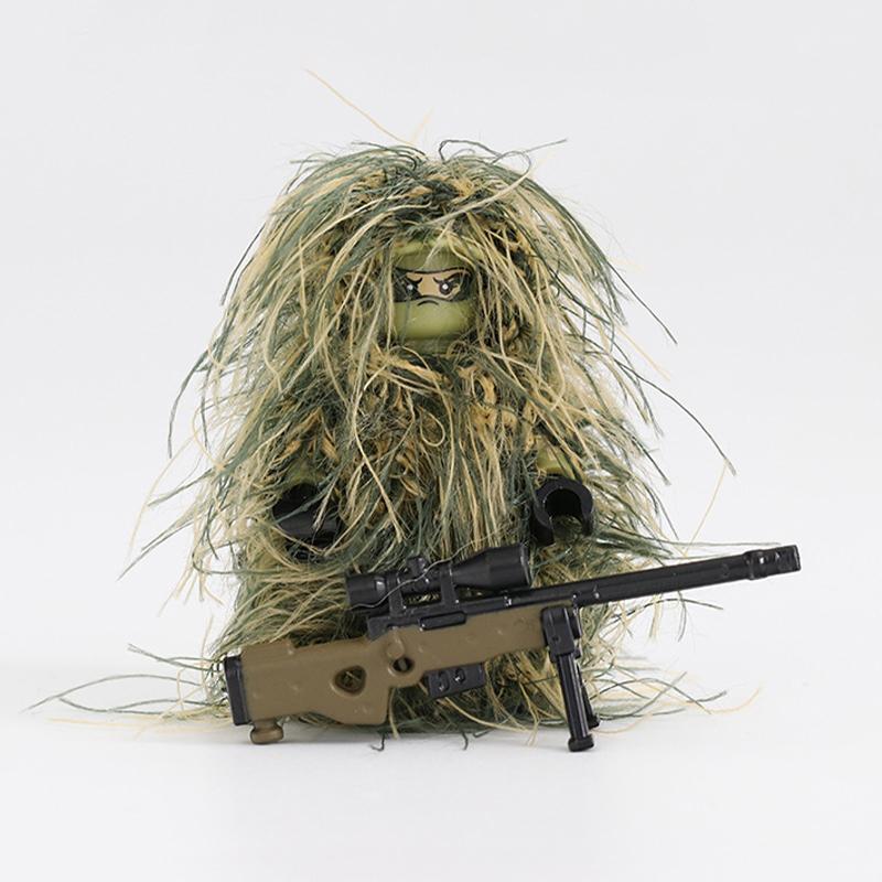 Militärische Bausteine ​​Soldatenfiguren Waffe Awm Moc Spiel Ziegel Kinderspielzeug khaki