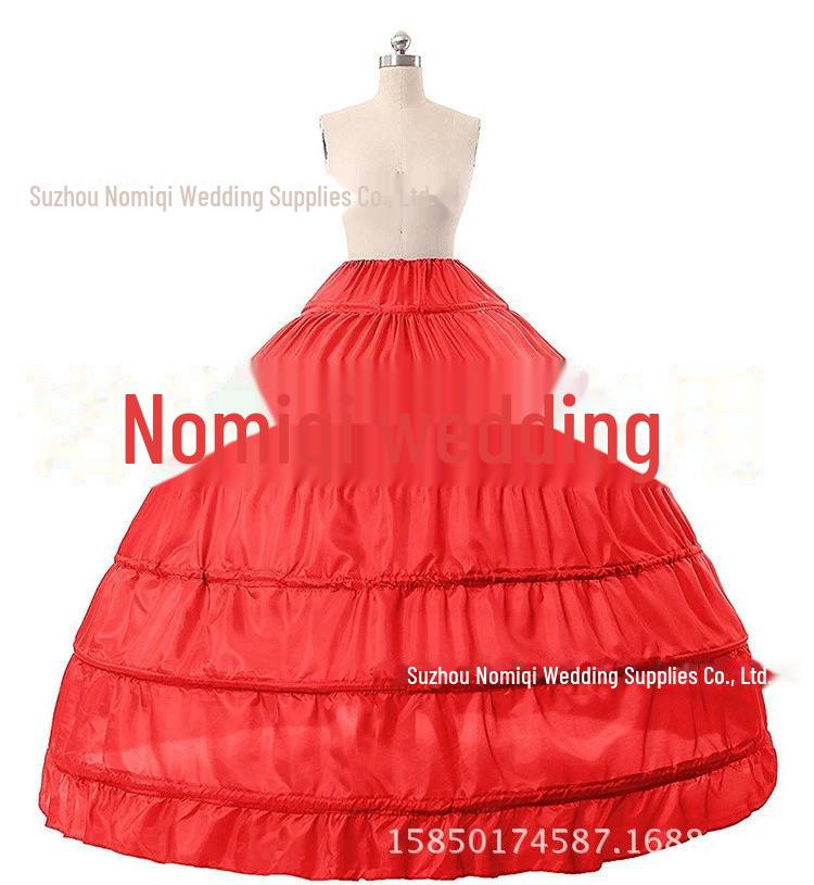 6-Stahl-Braut-Hochzeitskleid-Tournüre - Superflauschig, erhältlich in 9 Farben Six-steel rod rot