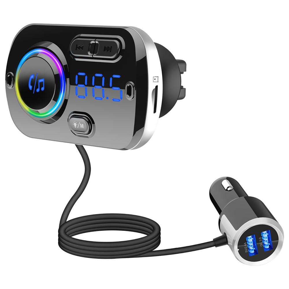 Bluetooth Dual USB Ladegerät Auto FM Sender Freisprechanruf MP3 Audio Player Autoelektronik schwarz