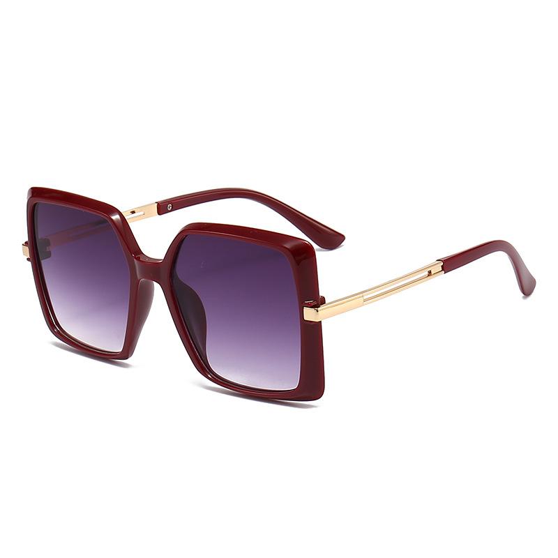 Neue klassische quadratische Retro-Sonnenbrille, schlanke UV-Schutz-Sonnenbrille, trendige Mode-Sonnenbrille mit großem Gesicht