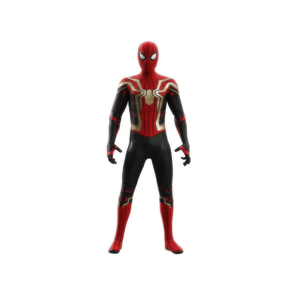 (Kind-130-140cm / 7-9 Jahre) Spiderman Goldanzug Kostüm Kinder Superheld Cosplay Kostüme Kid-140-150cm / 9-11 Yrs black