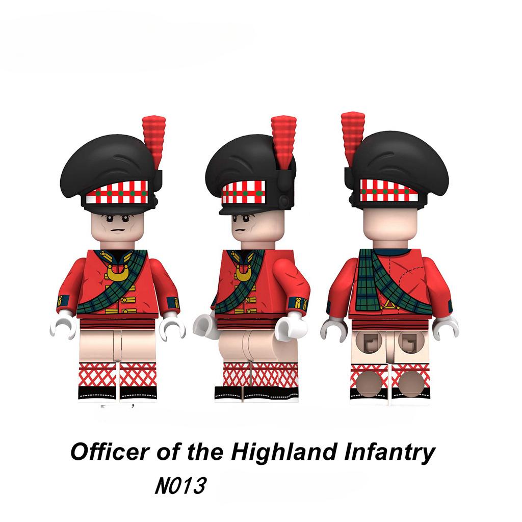 Napoleonische Kriege Offizier Highland Infanterie Alte Garde Bausteine Actionfiguren Zubehör Rüstung Kopf Kinderspielzeug N013-016