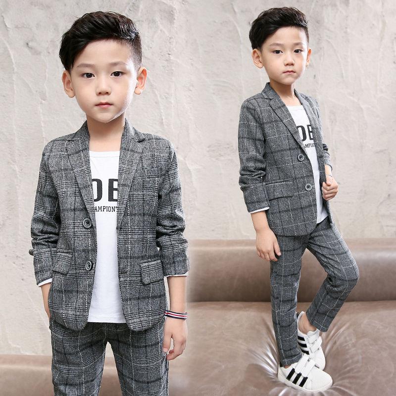 Junge Anzug Alter Junge Anzug Anzug Frühling und Herbst Casual Kleinen Anzug Jungen Kleidung Koreanische Mode Kinder Kleidung 110cm graue