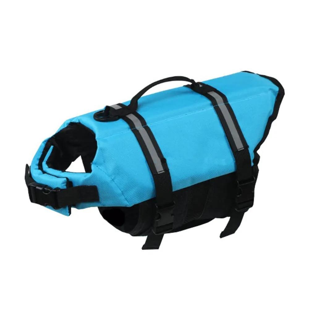 Schwimmweste für große Hunde, Schwimmweste für Hunde, Welpen, Schwimmweste mit Rettungsgriff, reflektierender, verstellbarer Haustier-Lebensretter-Badeanzug XXS blau