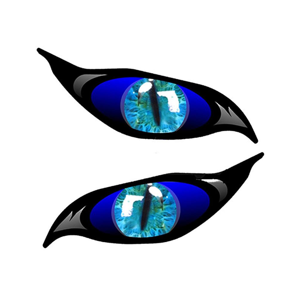 2 Stück 3D Stereo Motorrad Katzenaugen Aufkleber Rückspiegel Aufkleber für Motorrad Auto Dekoration Aufkleber Blue Eyes