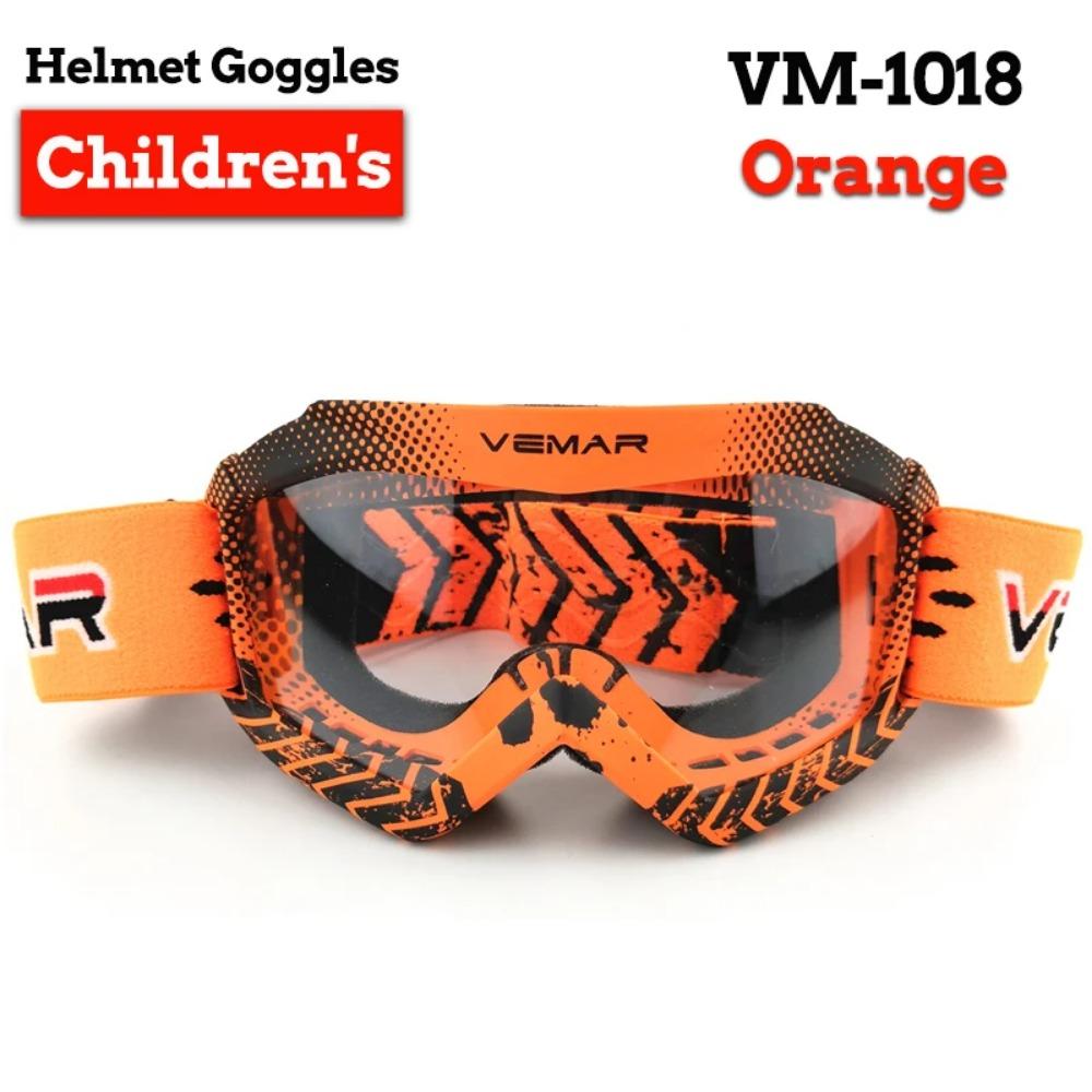 Vemar Offroad Motorradbrille Kinder Winddicht Motorradbrille Staubdicht Motocross Rennen MX MTB HD Moto Brille Kinder orange