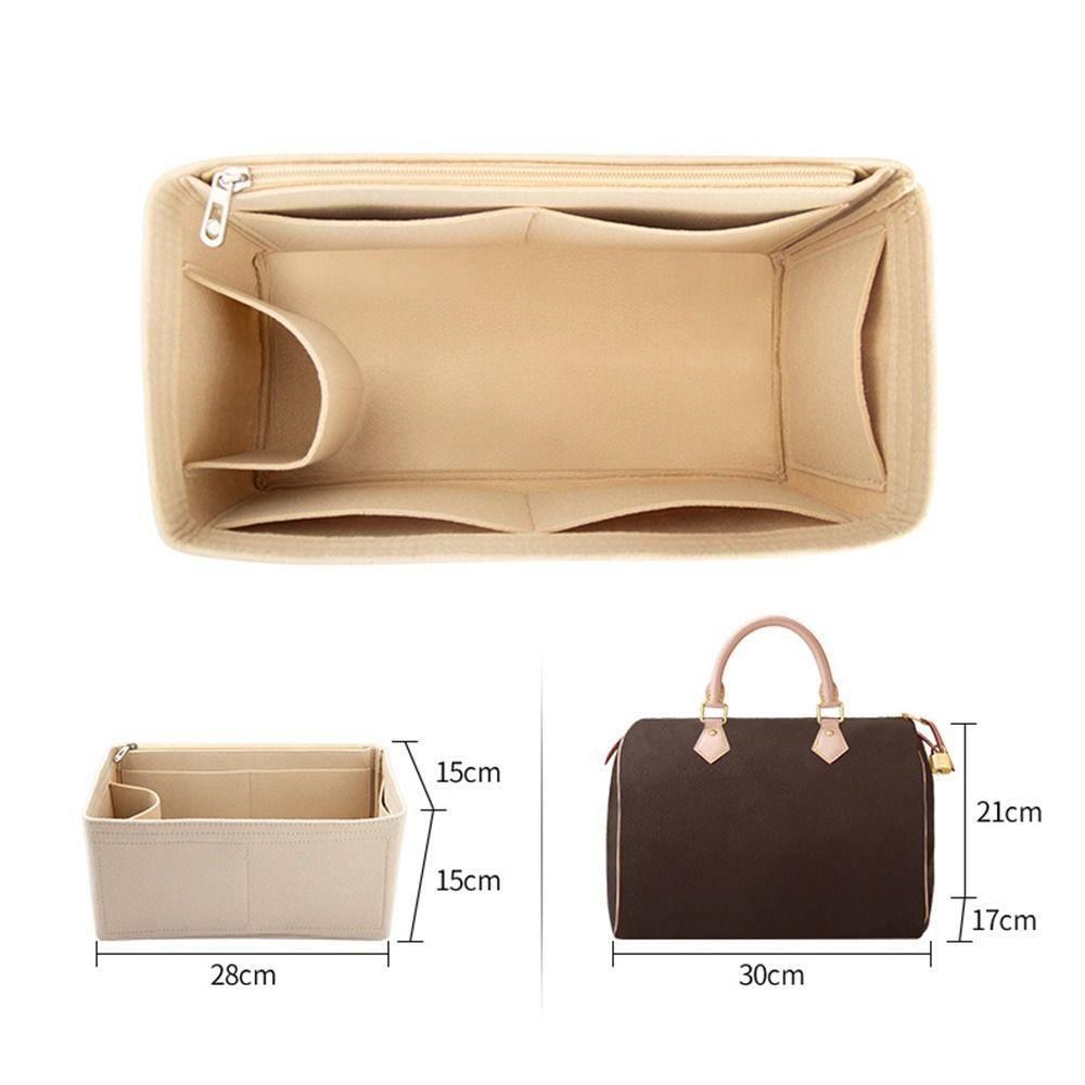 Langlebige Handtasche Tasche Zubehör Reise Lagerung Organizer Innentasche Klappe Handtasche Iiner Filz Einsatz For Speedy 30 khaki