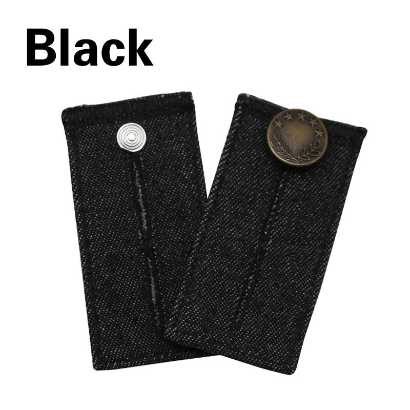 1 Stück Jeans Hose Hose Taille Expander Bund Extender Knopf elastische Anpassung Taille Knopf Gürtel Verlängerung Schnalle schwarz