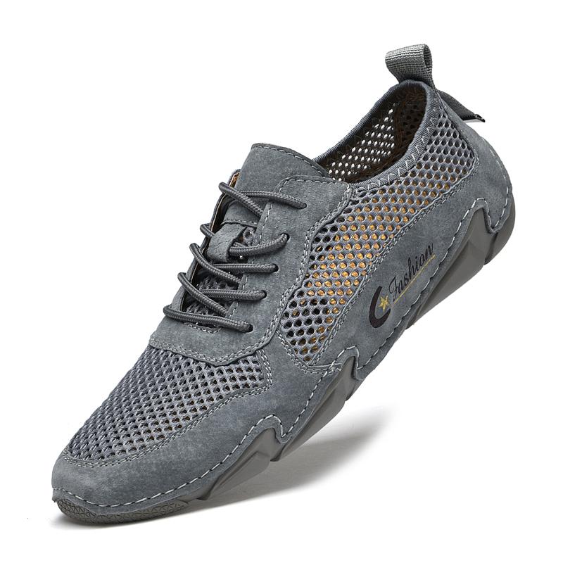 Sommer Männer Verschnaufpause Mesh Casual Schuhe Männer Müßiggänger Komfortables Fahren Schuhe Mokassins Mann Wohnungen Schuhe 44