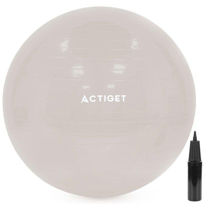 ACTIGET Gymnastikball 65 cm für Pilates- und Yoga-Übungen mit Pumpe, Gymnastik, Beige