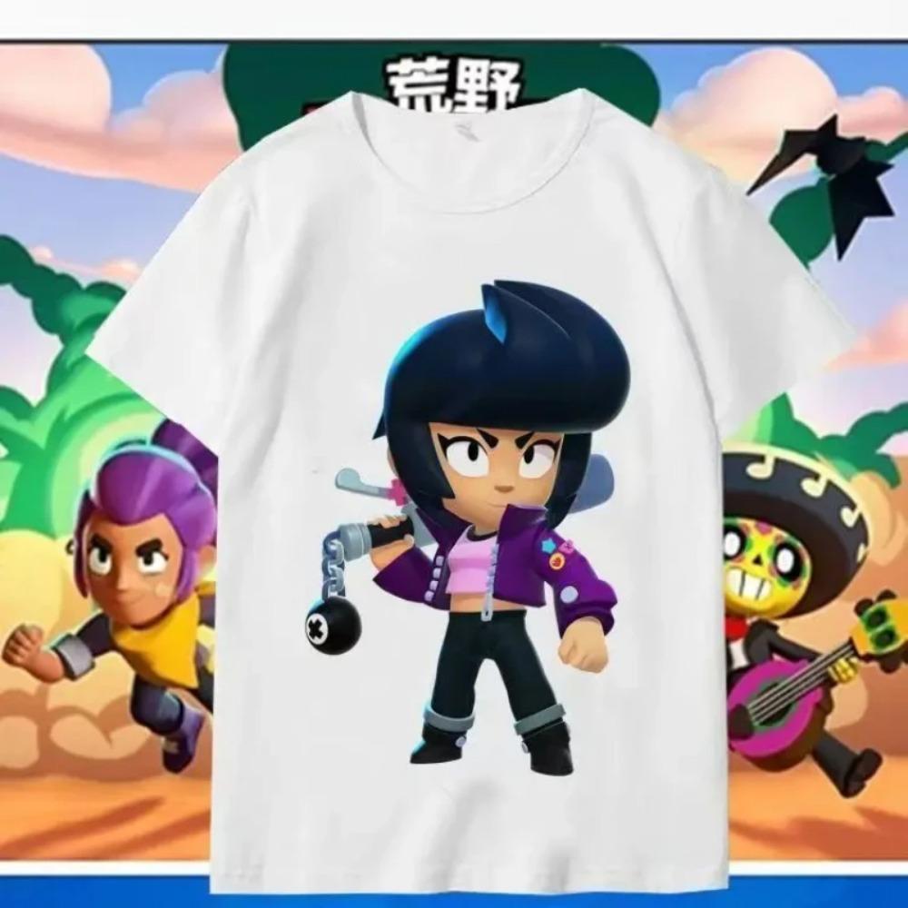 Neues Sommer Kurzarm Lustiger Spiel-Print Kinder Teenager T-Shirt Leon Spike Kinderkleidung Cosplay Kostüm Lässiges Baby T-Shirt Top 150 black