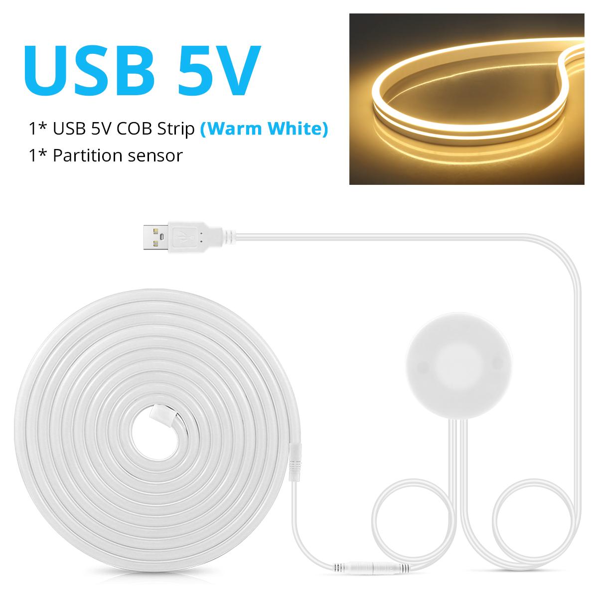 Dimmbares Neon-LED-Streifenlicht, durchdringender Berührungsschalter, Handscan-Sensor, LED-Band, USB-LED-Streifen, LED-Leuchten für die Raumdekoration 3m