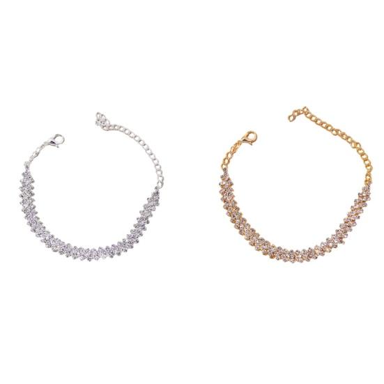 Fußkettchen, stilvolles Rhombus, leichtes Bling-Strass-Knöchelarmband, Schmuckzubehör