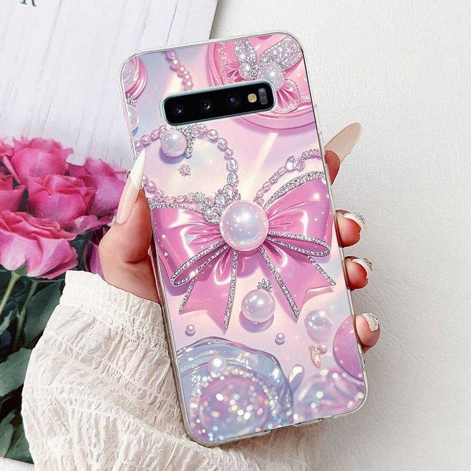 Für Samsung Galaxy S10+ S10 S10e Elegante Blume Schmetterling Handyhülle Für Samsung S10e S10 Plus S 10 4G Weiche Silikon TPU Hüllen S10 Plus
