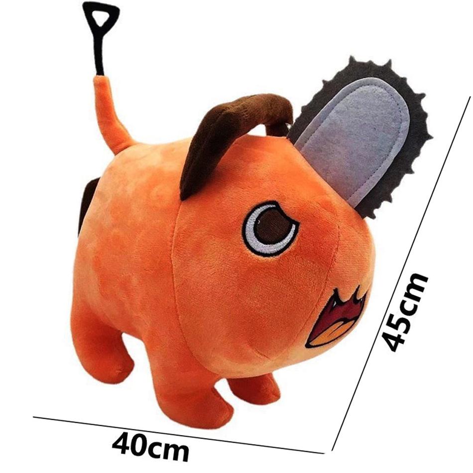 25 cm Anime Chainsaw Man Puppen Plüschtier Cartoon Pochita Orange Hundekissen Gefülltes Stofftier für Kinder Geburtstagsgeschenk