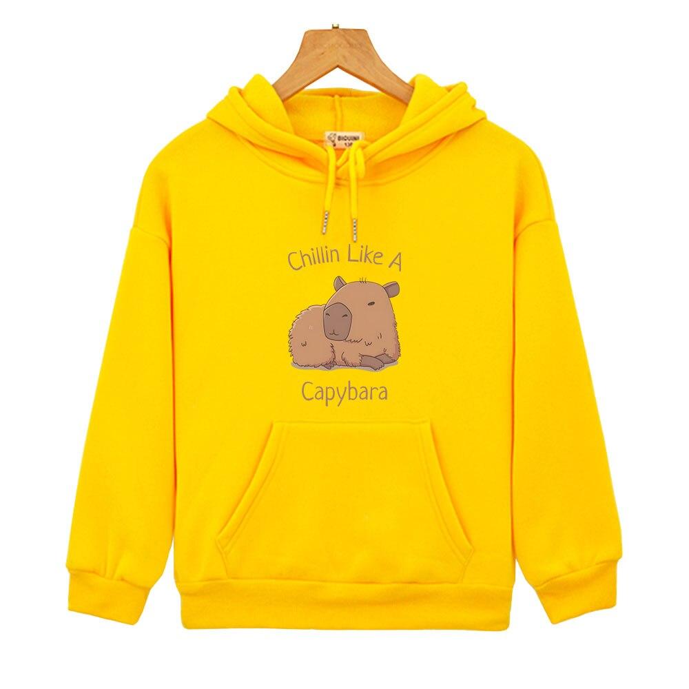 Capybara Hoodies Chilin Like A Sweatshirts Kinder Langarm Tops Kinder Pullover Mädchen Kleidung Y2k Kleidung Baby Jungen Kleidung 140 gelb