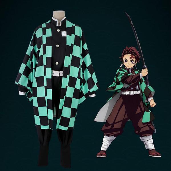 Mode Anime Kostüm Damen und Herren Kinder Kimono Cosplay Kostüm Kimono Halloween Sets 130cm blue