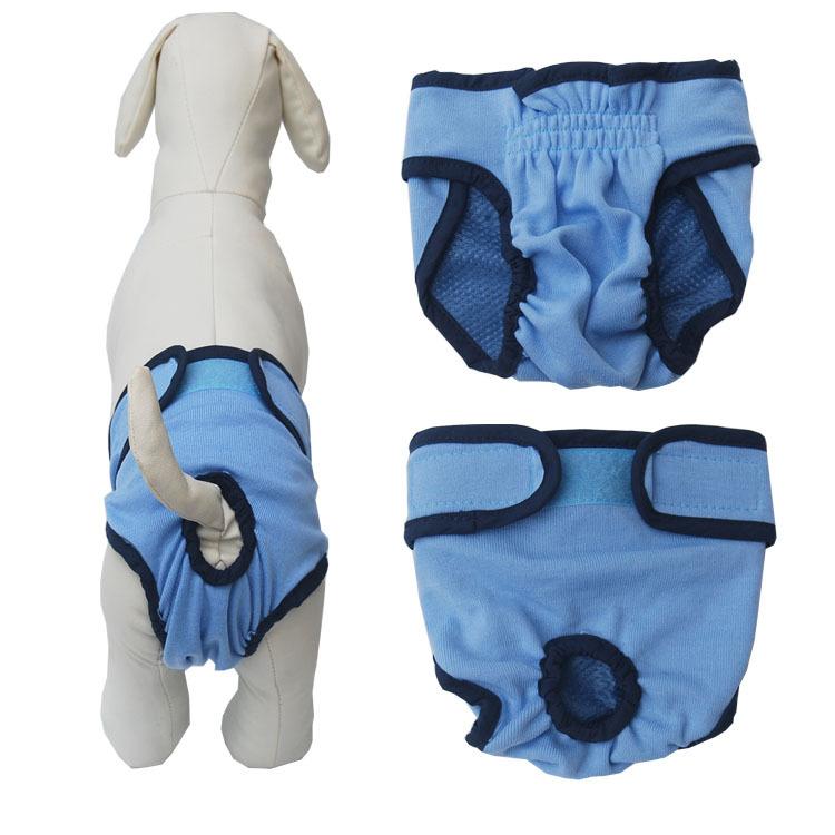 Mode Hund Physiologische Hosen Windel Sanitär Waschbar Weibliche Hund Höschen Für Hunde Sanitär Höschen S blau