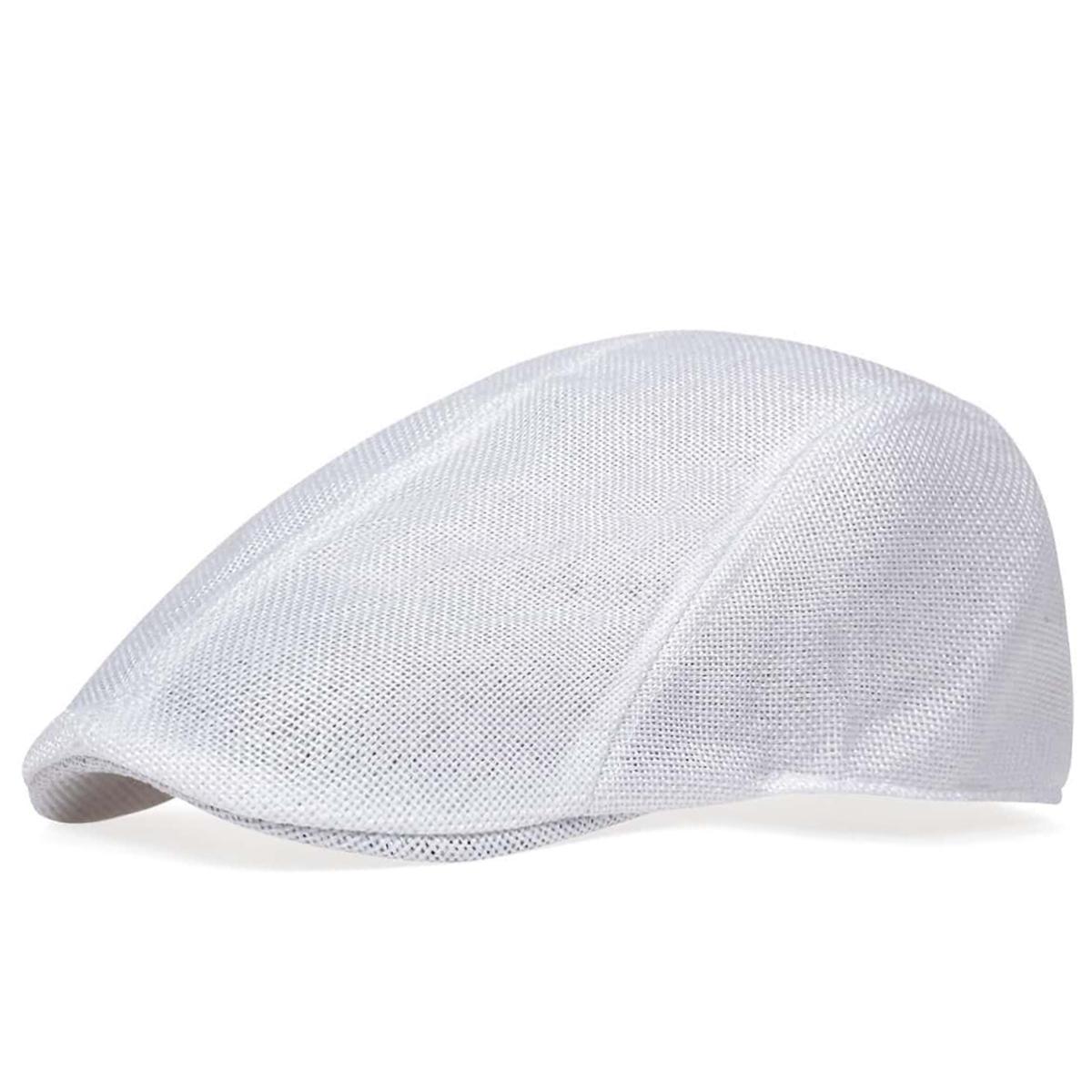 Kinder Hanf Baskenmütze Schiebermütze Malermütze Frühling Herbst Outdoor Freizeit Hüte Reisezubehör für Jungen Mädchen weiß