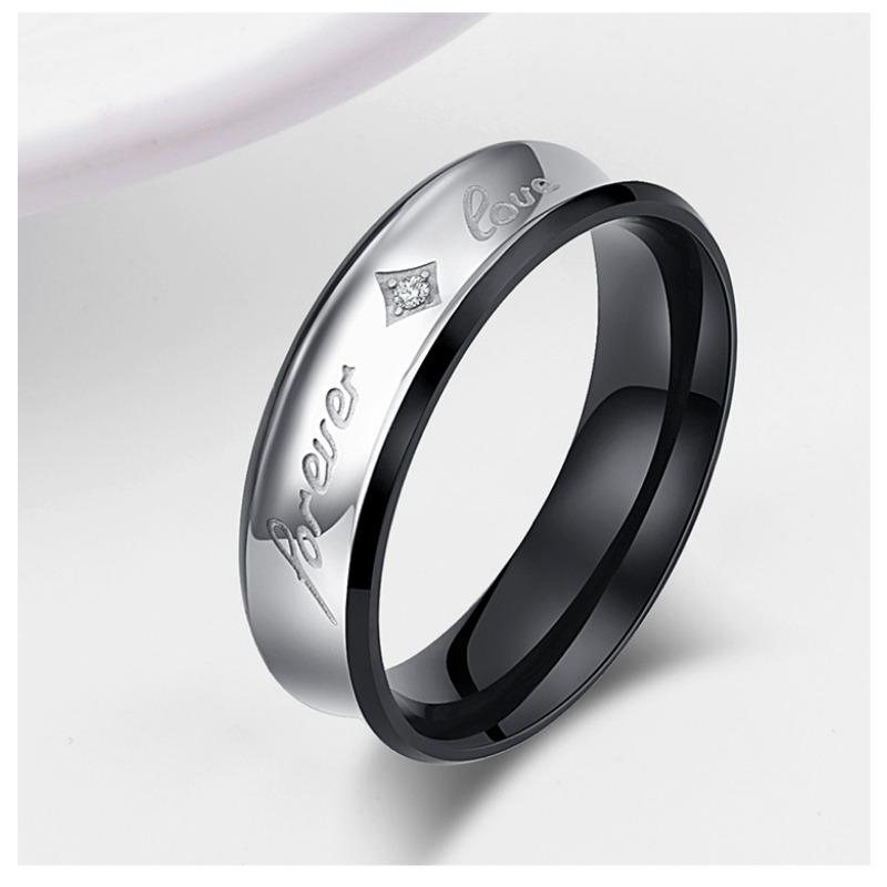 Koreanische Version Titanstahl Partnerring Klassischer Partnerring Roségoldener Partnerschmuck gray