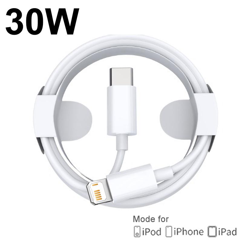 30W PD Schnellladung USB Typ C auf Lightning Kabel für Apple iPhone15 14 13 12 11 Pro XS max 7 8 plus XR Ladedatenkabel Kabel Telefonzubehör 1m weiß
