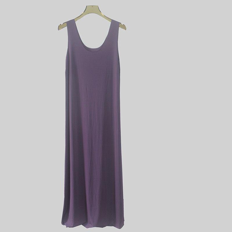 Übergröße Nahtlose Unterkleider Kleider für Damen Sommer Eis Seide Kühl Unterrock Unterrock Ärmellos Unterwäsche Unterkleider Kleid M-5XL 4XL violett