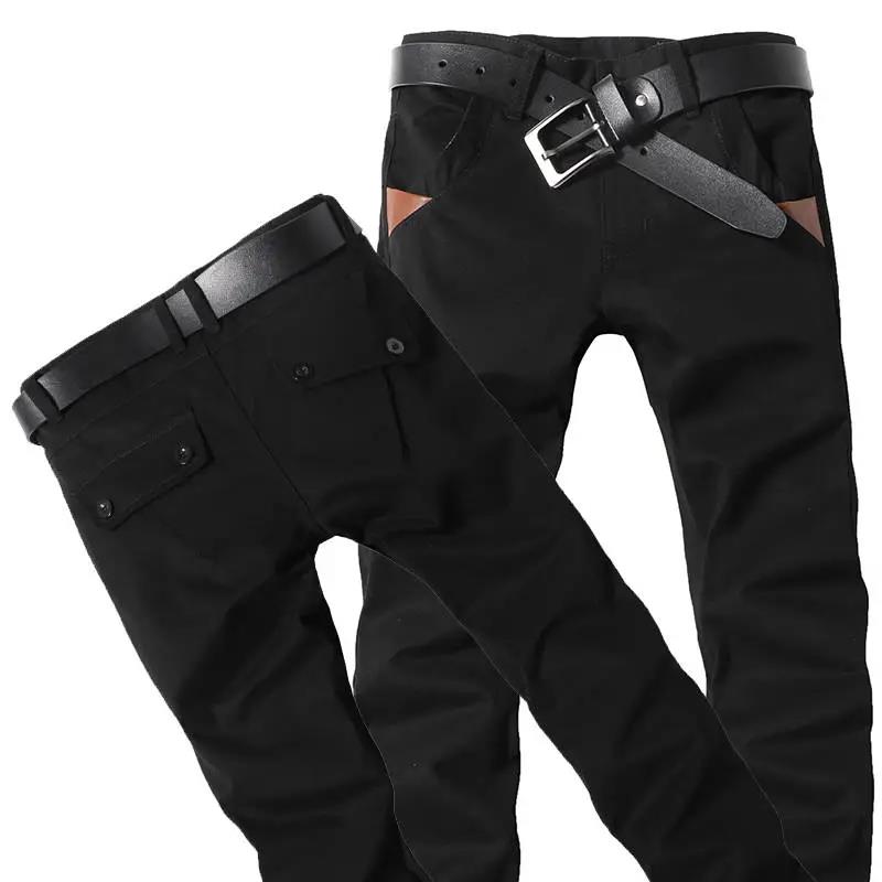 Herbst-Overalls Freizeithose Herren Lockere Gerade Freizeithose Helle Farbe Große Herrenhose Hohe Taille Arbeitshose 28 schwarz