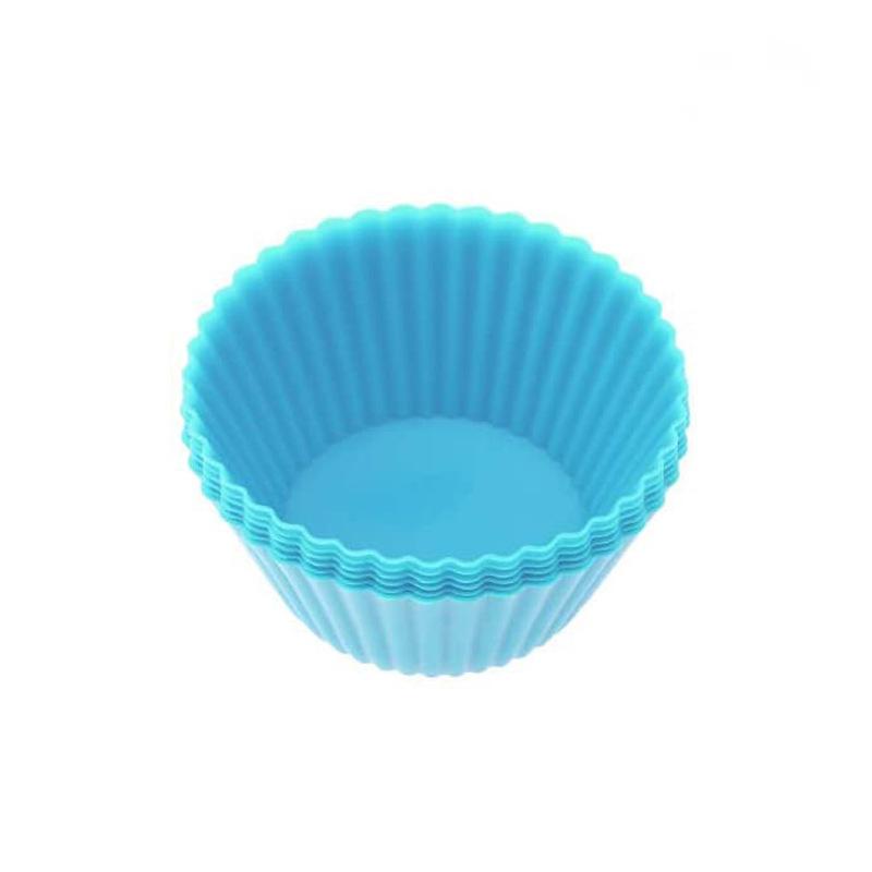 6Pcs Silikon Cupcake Mold Backformen Cupcake Liner Wiederverwendbare Muffin Backen Antihaft Formen Küche Backen Zubehör Zufällig himmelblaue