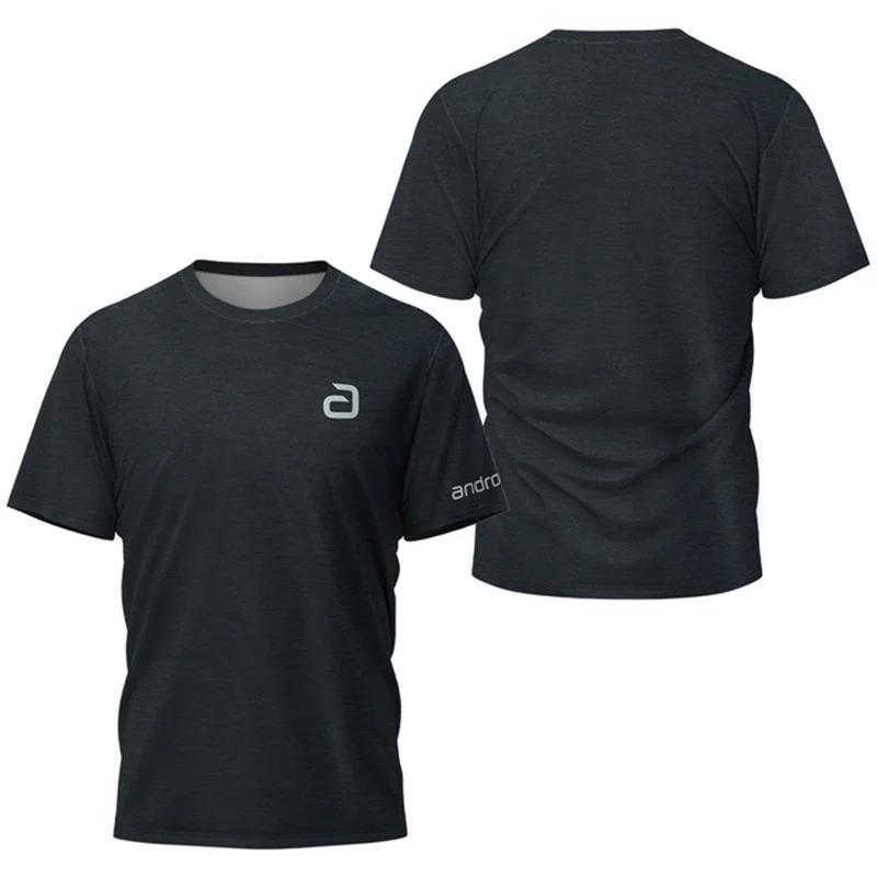 Herren Tischtennis T-Shirt, Sommer Tennis und Badminton Training Outdoor Sport Schnelltrocknend Rundhals Oberteil M gold